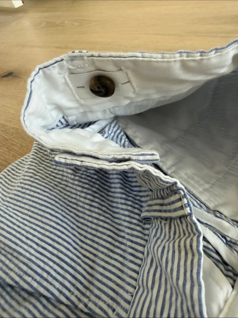 Brooks Brothers Blue and White Seersucker  Pants with Adjustable waist Boys